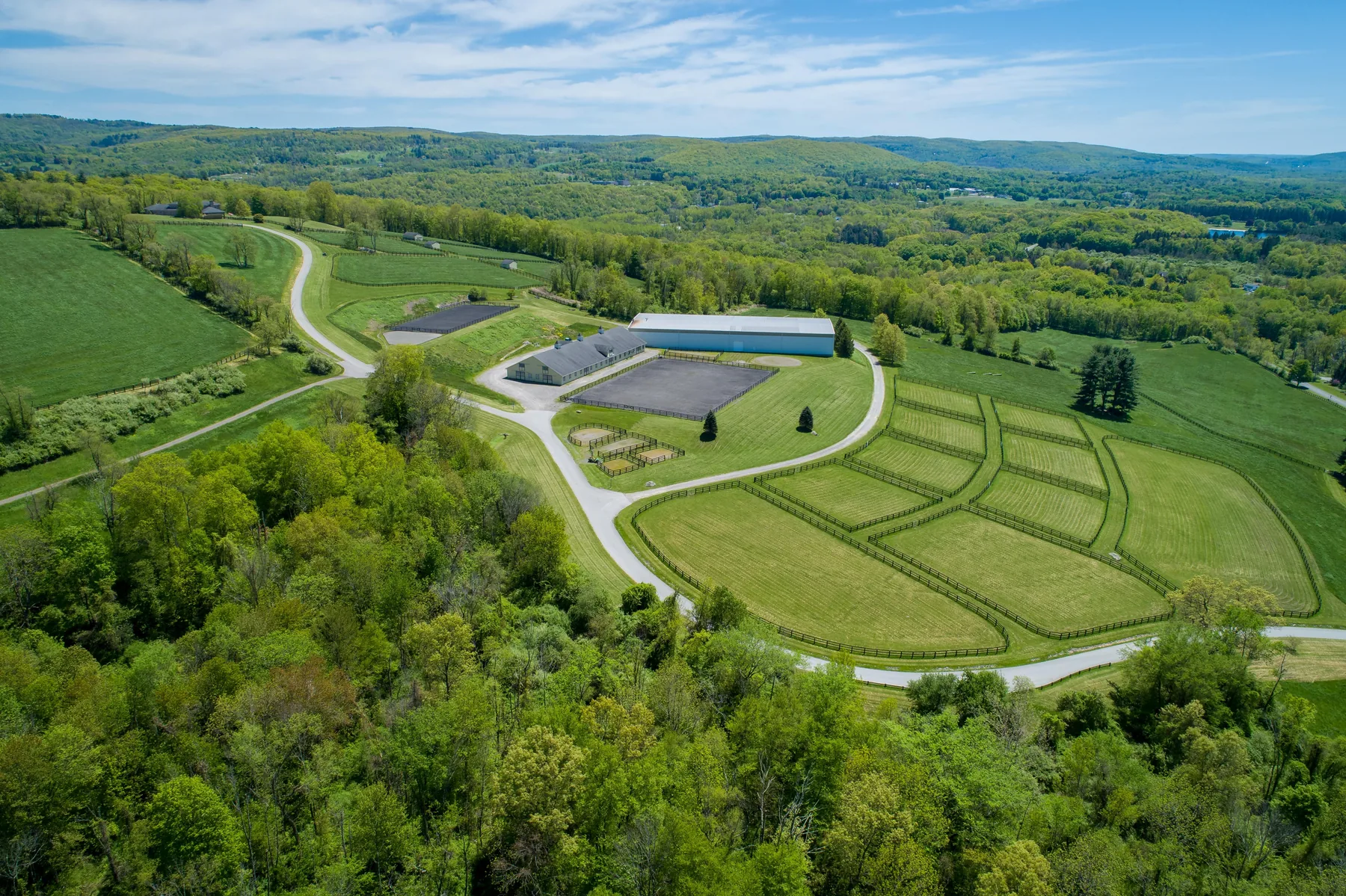 Aerial view of Rounded Crest Farm